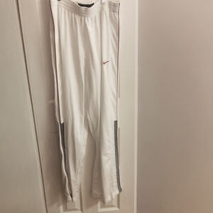 Nike Basketball White Snap Warm Up Track Pants Mens M